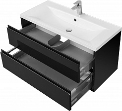Акватон Мебель для ванной Римини 100 New черная – фотография-4